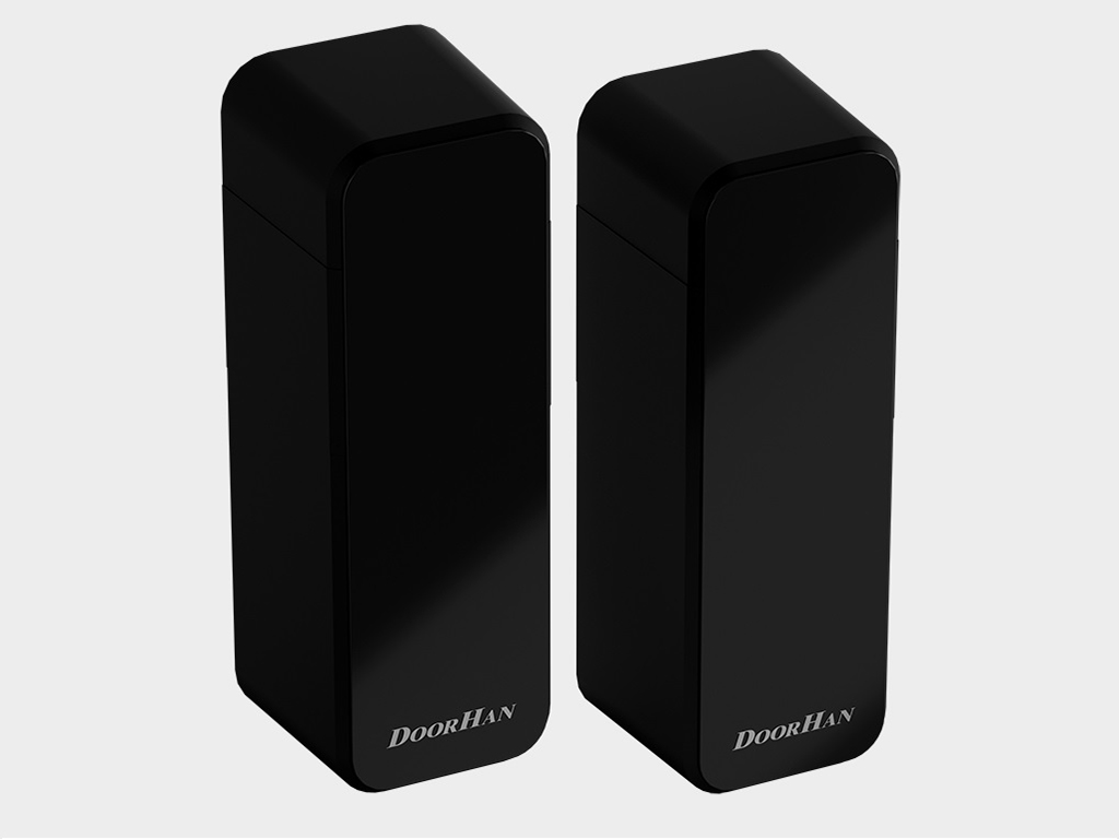 Simsiz xavfsizlik fotoelektron elementlari, notekis ochilishlar uchun burama platalar bilan PHOTOCELL-PRO, infratuzilma uzatgichi va radiopriemnikdan iborat.